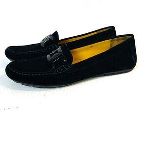 VANELi Aiker Moccasins 10 NARROW Black Suede Loafer Flats Buckle Slip On